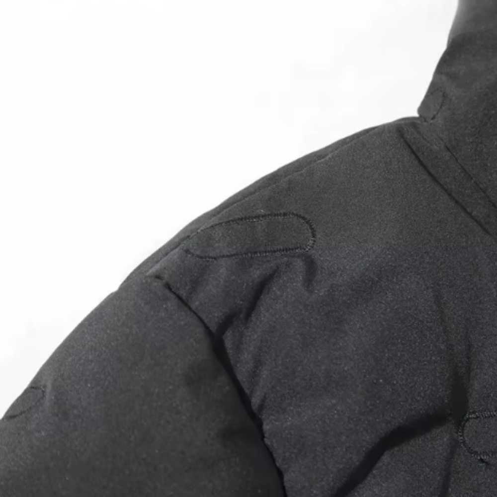 Lange Winterjacke für Herren mit Kapuze und langen Ärmeln