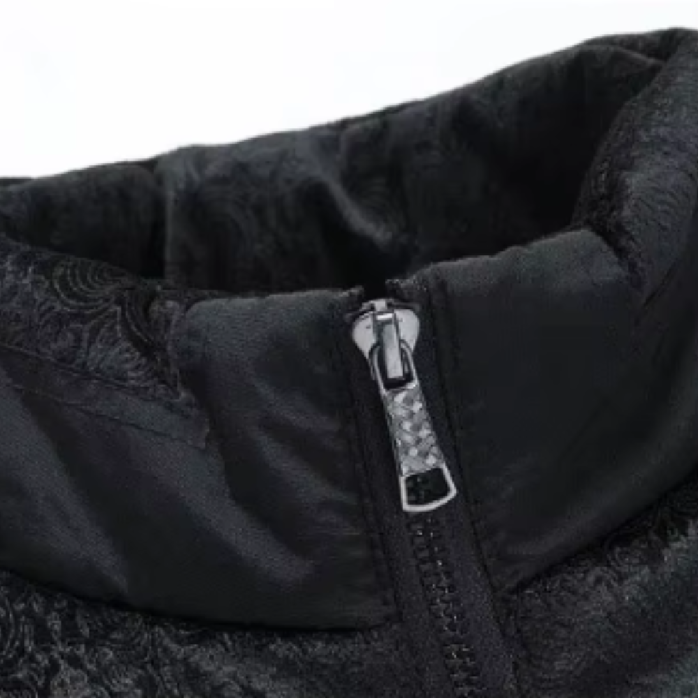 Elegante Gepolsterte Pufferjacke für Herren mit Stehkragen und langen Ärmeln