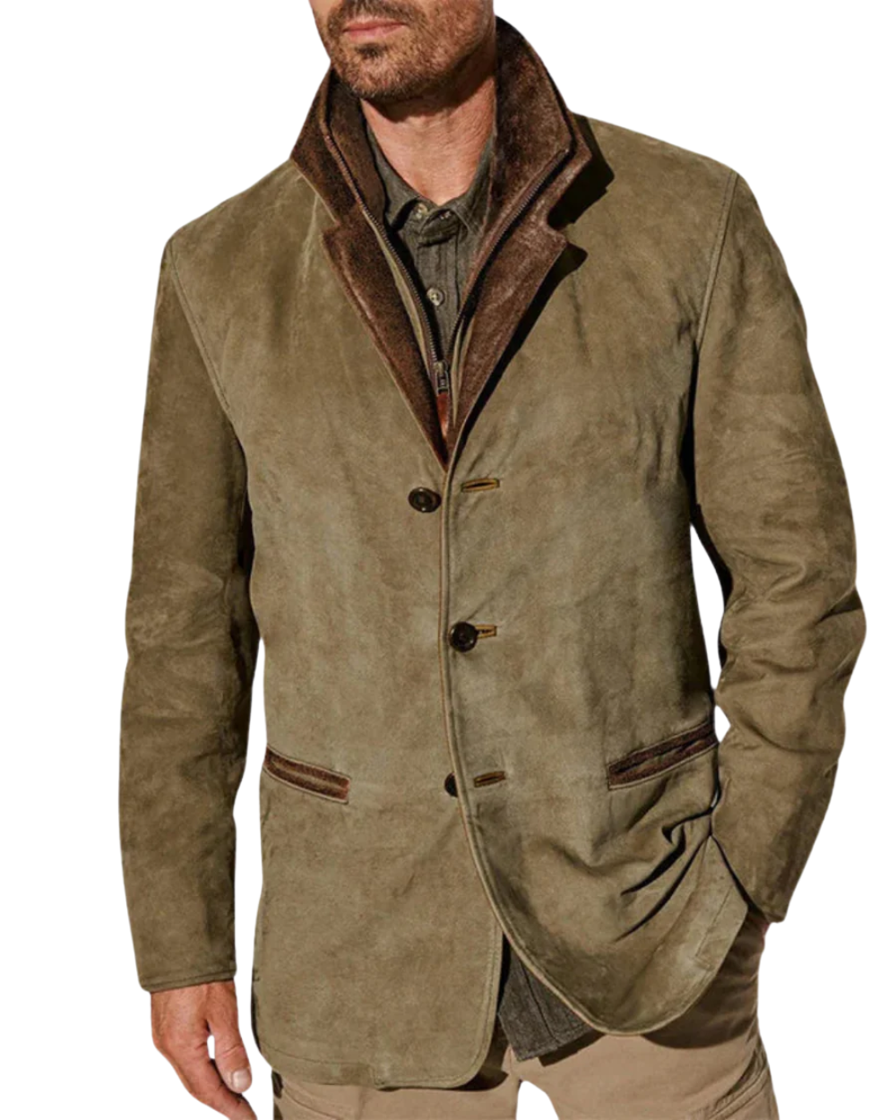 Vintage-Jacke für Herren mit langen Ärmeln