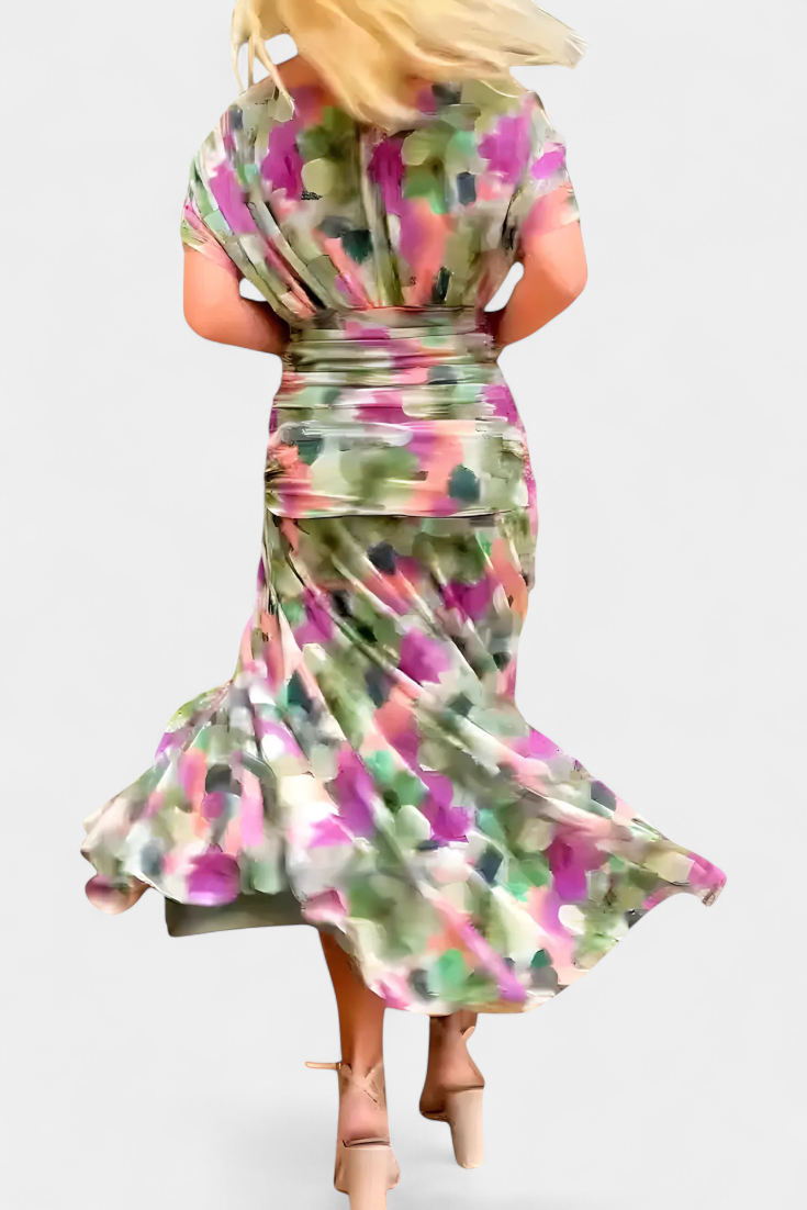 Alondra | V-Ausschnitt Langes Floral-Maxikleid für Damen