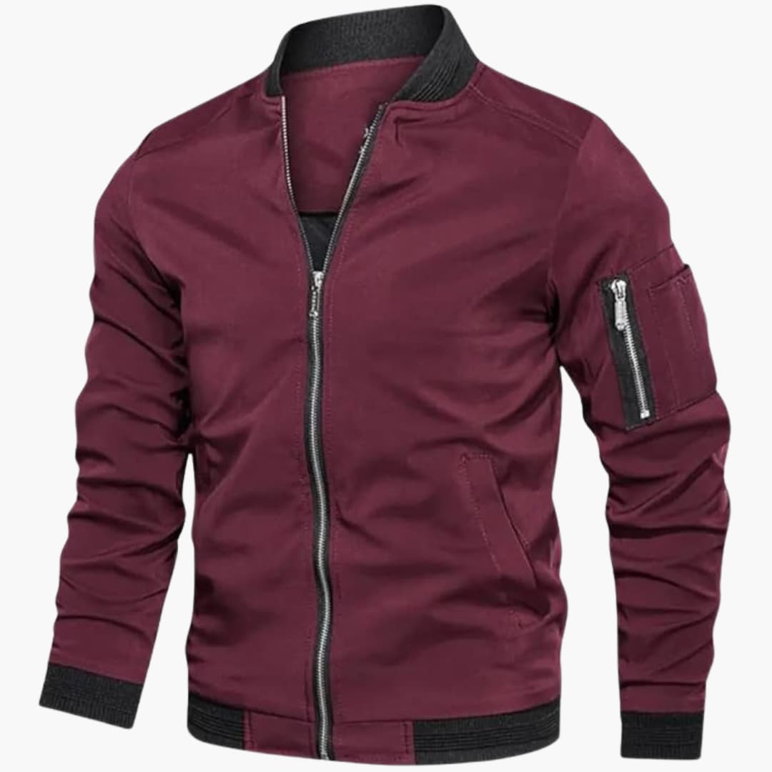 Stefan | Premium Bomberjacke für Herren mit Rundhalsausschnitt und langen Ärmeln