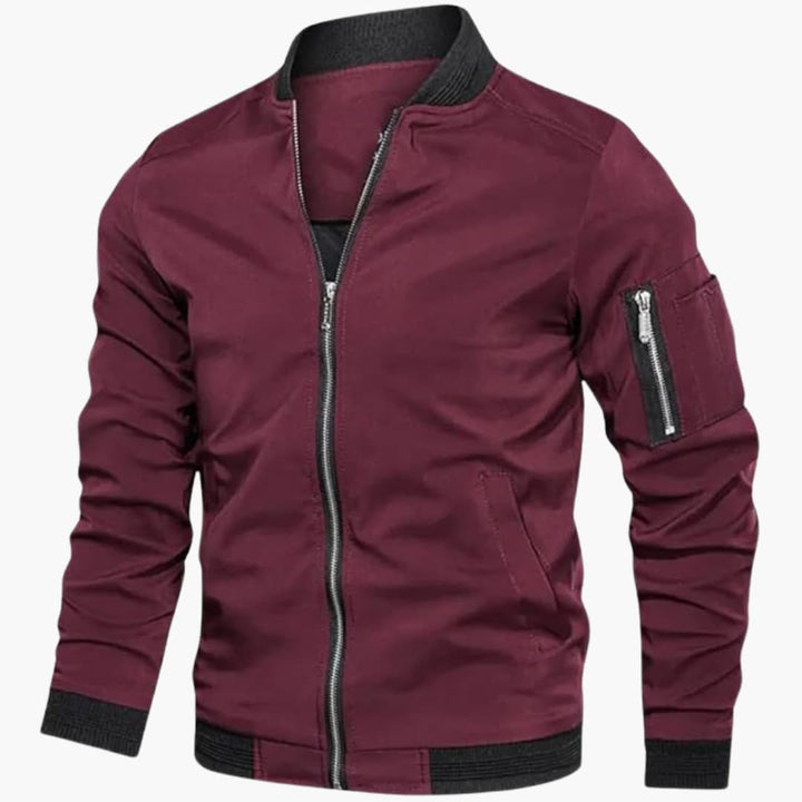 Stefan | Premium Bomberjacke für Herren mit Rundhalsausschnitt und langen Ärmeln