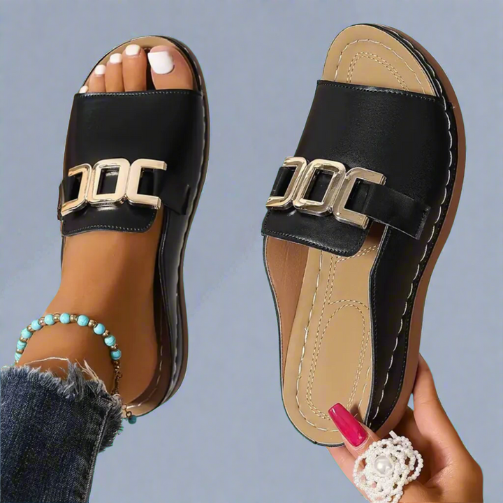 Rolhilda | Elegante Orthopädische Sandalen für Damen mit flachem Absatz