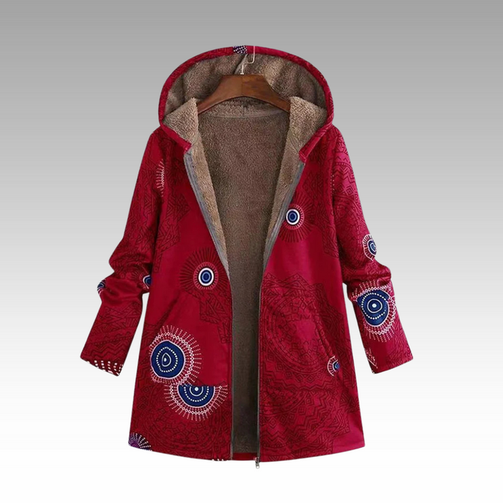 Cozeva | Boho-inspirierte Winterjacke für Damen mit Kapuze und langen Ärmeln