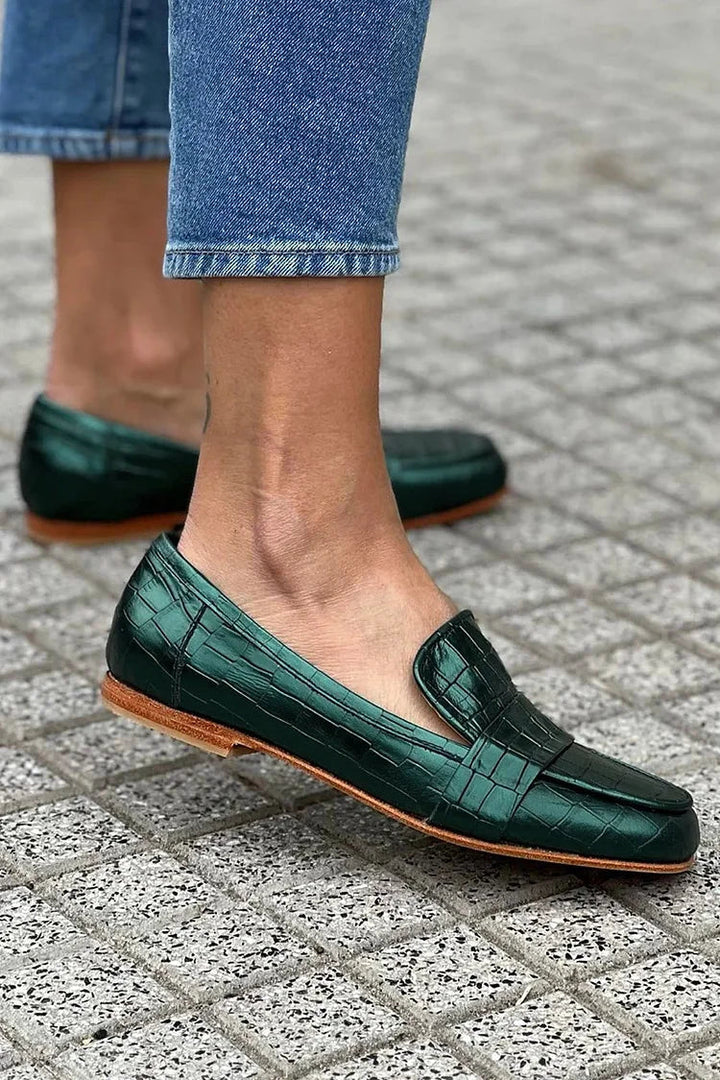 Krokodileffekt Loafer für Damen