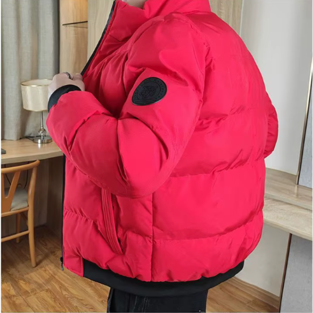 Elegante winddichte Herrenjacke für Herren mit Stehkragen und langen Ärmeln