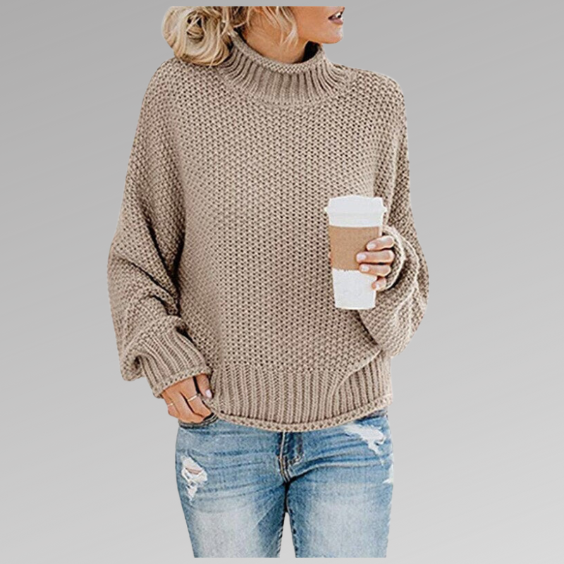 Helena | Klassischer Strickpullover für Damen mit Rollkragen und langen Ärmeln