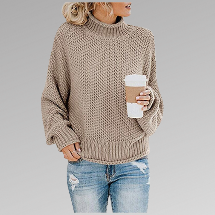 Helena | Klassischer Strickpullover für Damen mit Rollkragen und langen Ärmeln