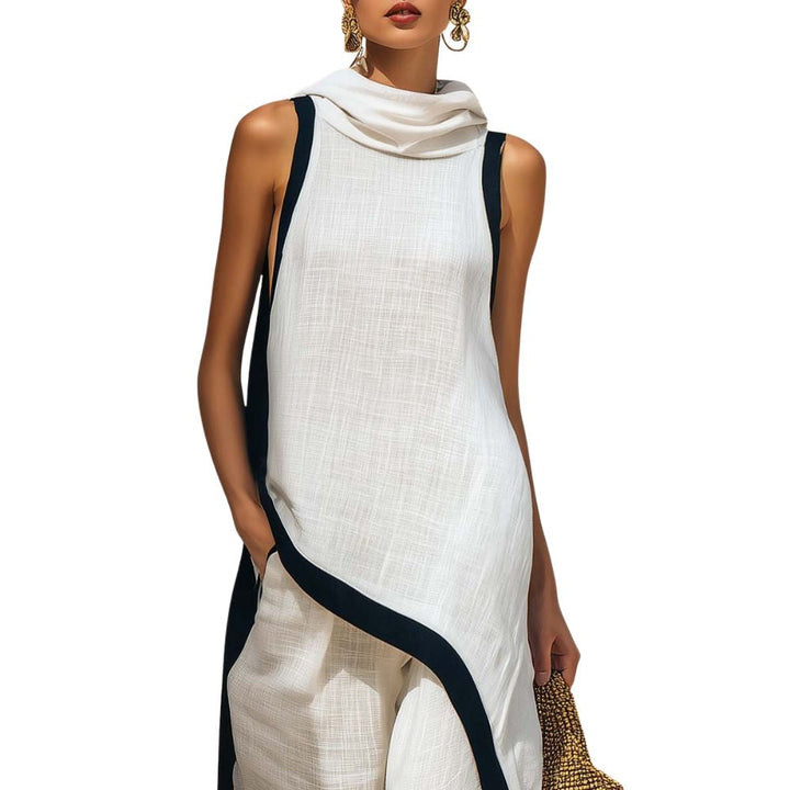 Mara | Damen Zweiteiler mit weiter Hose, asymmetrisch