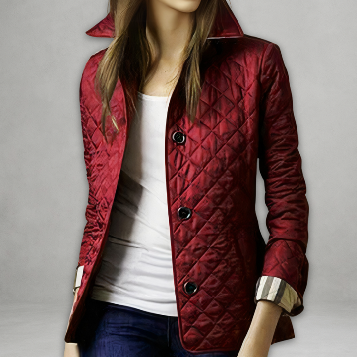 Evelyn | Gemütliche Herbstjacke für Damen mit Rundhalsausschnitt und langen Ärmeln