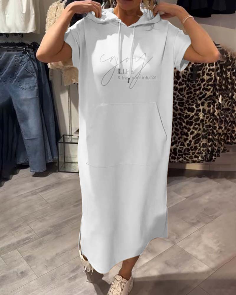 Bridget | Lässiges Hoodie-Midikleid für Damen mit Leoparden-Print und Kapuze