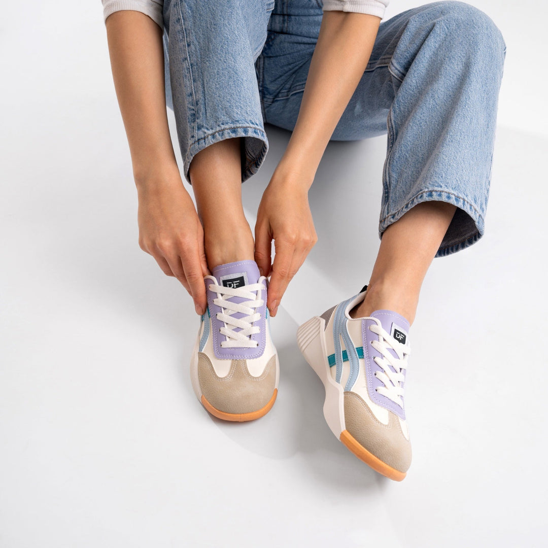 DeFlorance | Ultrabequeme Vintage Sneaker für Damen mit flachem Absatz