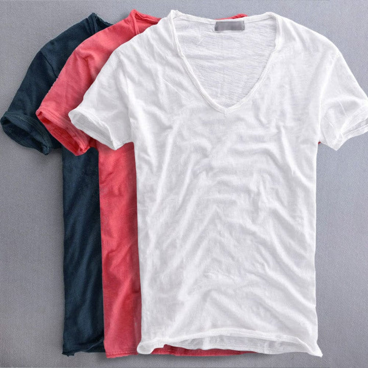 Michele | T-Shirt für Herren mit V-Ausschnitt und kurzen Ärmeln