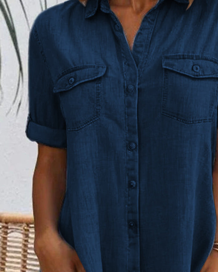 Sandra | Luftiges Sommerkleid für Damen mit Rundhalsausschnitt und kurzen Ärmeln