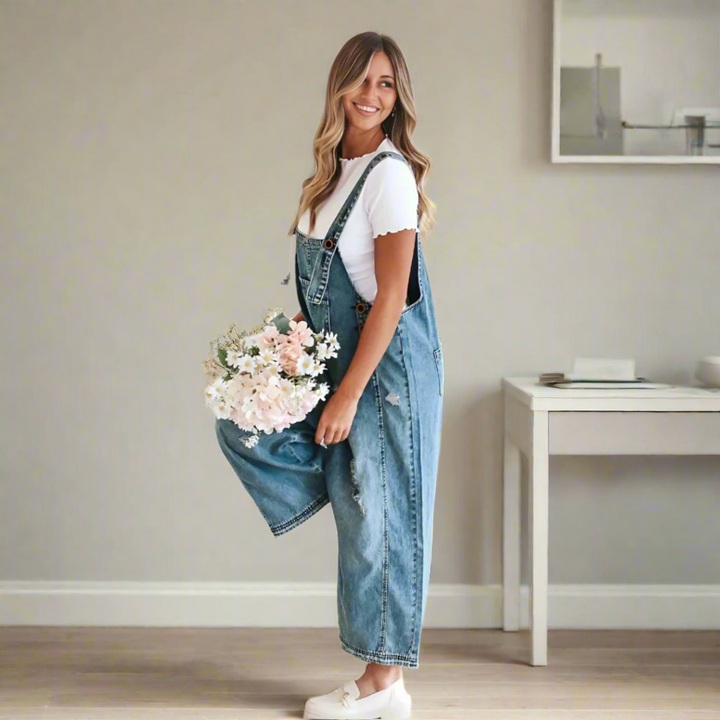 Carmelita | Vintage-Waschung Verstellbarer Jumpsuit für Damen
