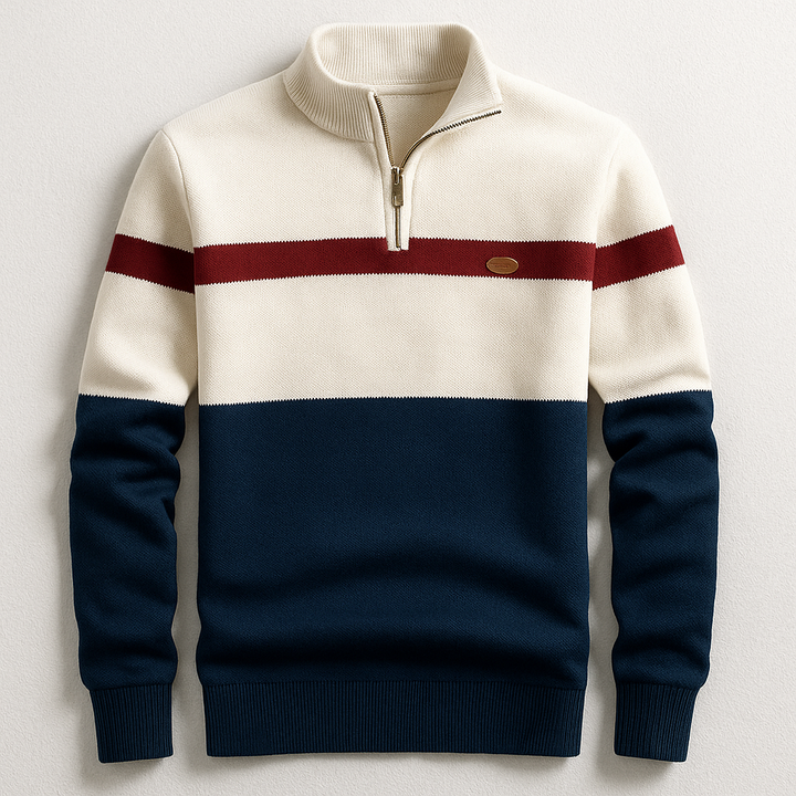 Elston Heritage Pullover für Herren mit Viertelzip und Stehkragen