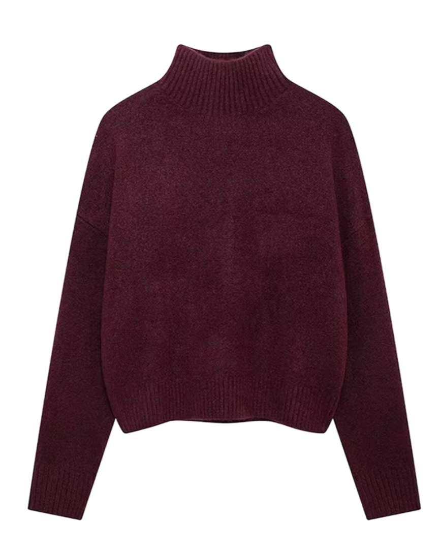 Isla | Strickpullover für Damen mit Rollkragen und langen Ärmeln