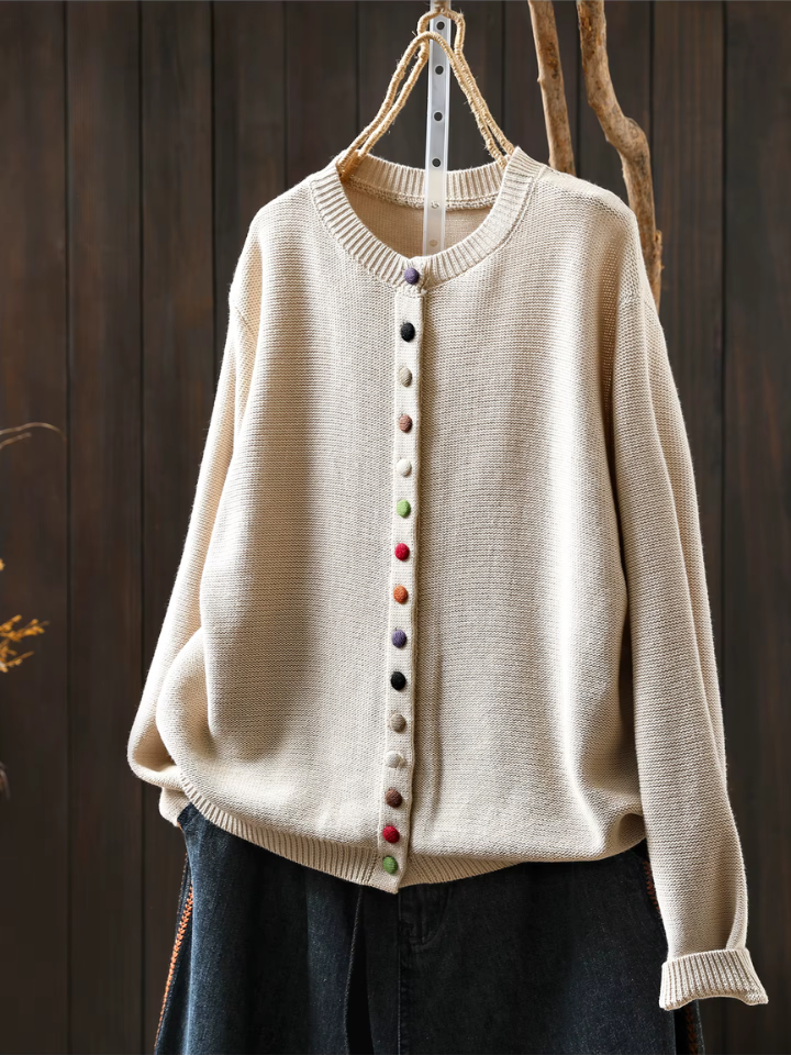 Der Ellery | Grace Cardigan für Damen mit Rundhalsausschnitt und langen Ärmeln