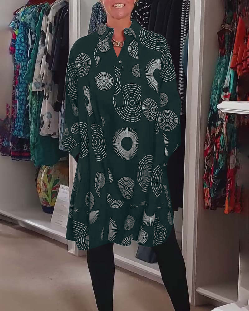 Marlene | Lässiges Midikleid für Damen mit geometrischem Druck