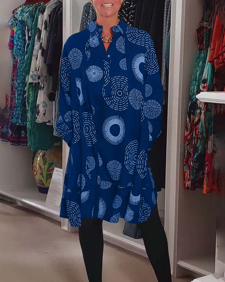 Marlene | Lässiges Midikleid für Damen mit geometrischem Druck
