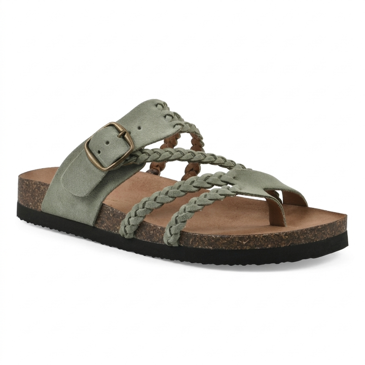 Helena Kork Geflochtene Sandalen für Damen mit niedrigem Absatz