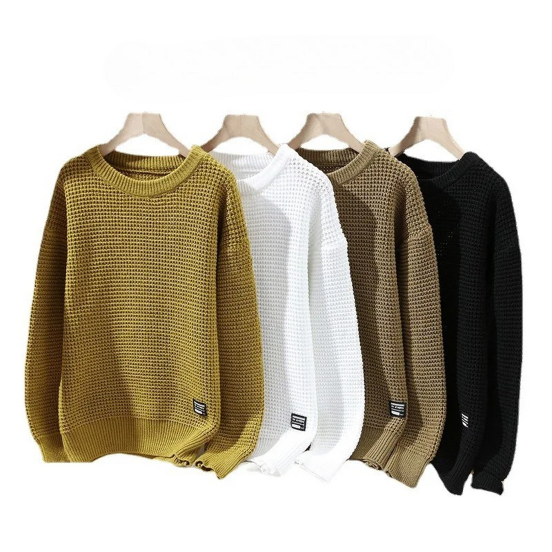 Silas | Premium-Pullover für Herren mit Wabenstruktur und Rundhalsausschnitt