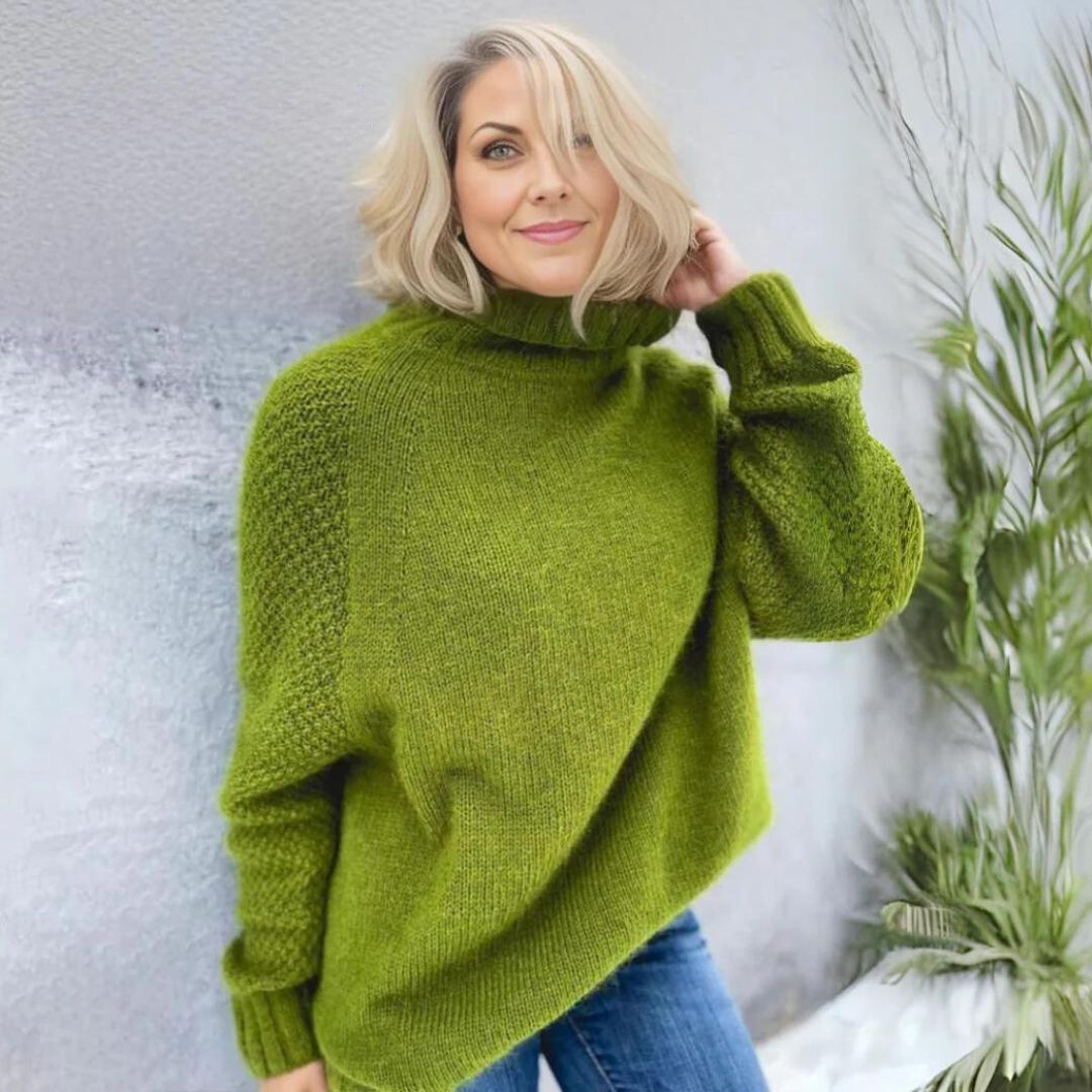 Eleganza | Eleganter Rollkragenpullover Angela Apfelgrün für Damen