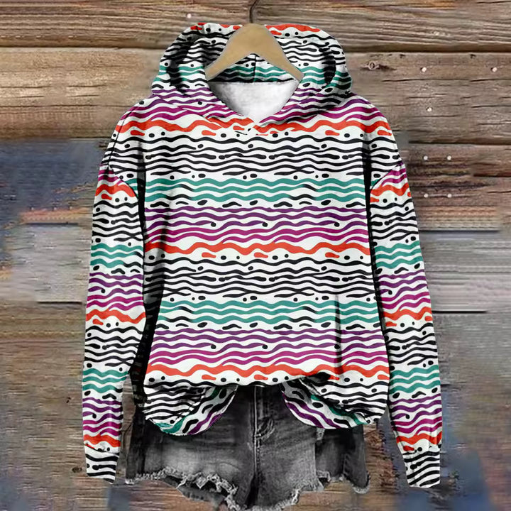 Julie | Locker sitzender Hoodie für Damen mit Streifen und Kapuze
