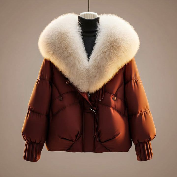 Elsie Eleganter Chic Mantel für Damen mit V-Ausschnitt und langen Ärmeln