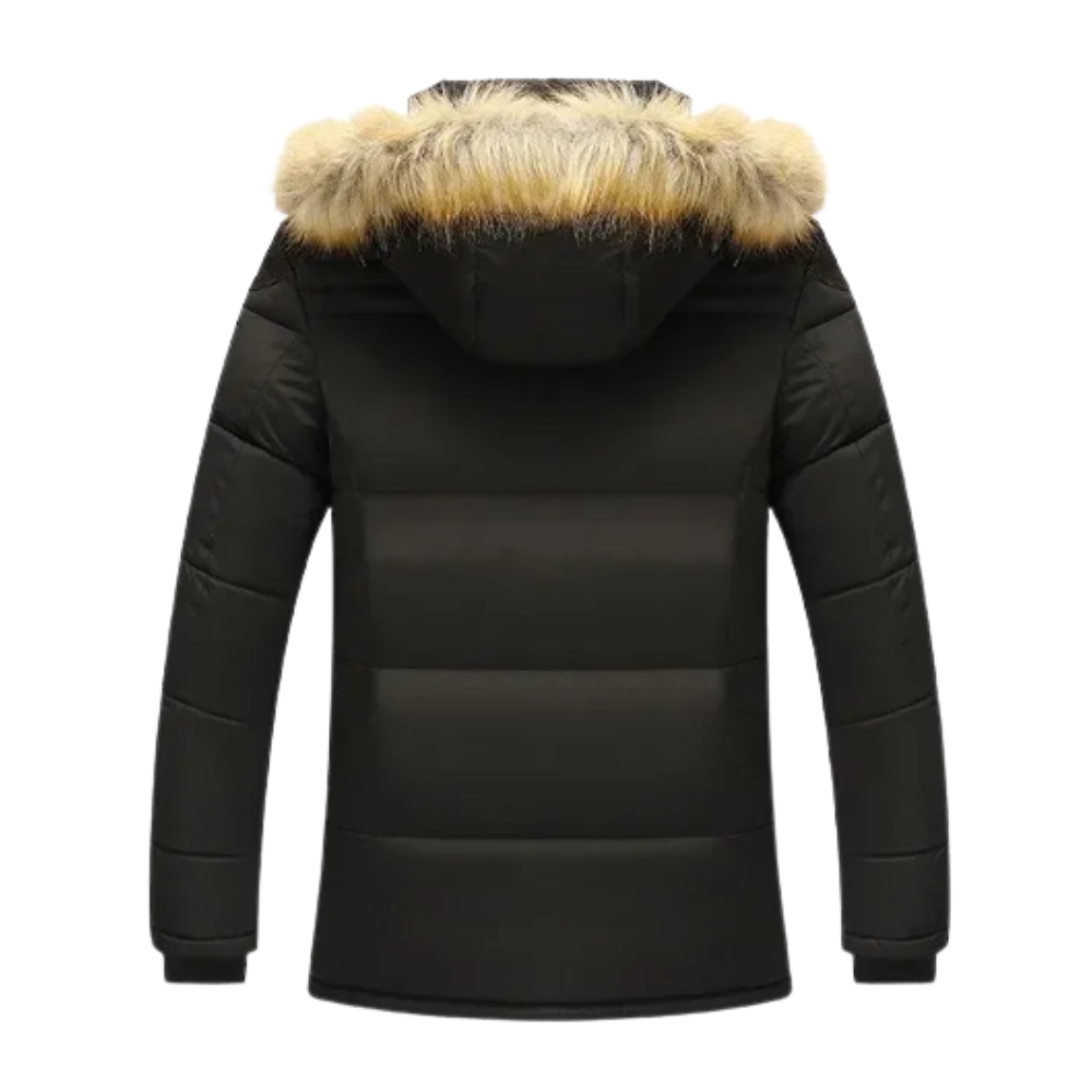 Elegante Gepolsterte Winterjacke für Herren mit Kapuze und langen Ärmeln