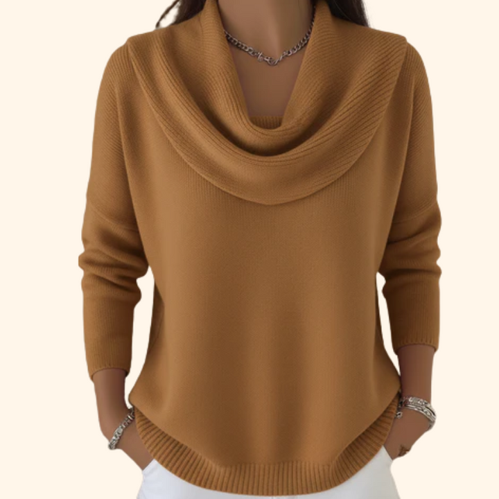 Elliza | Pullover für Damen mit Kragen und langen Ärmeln