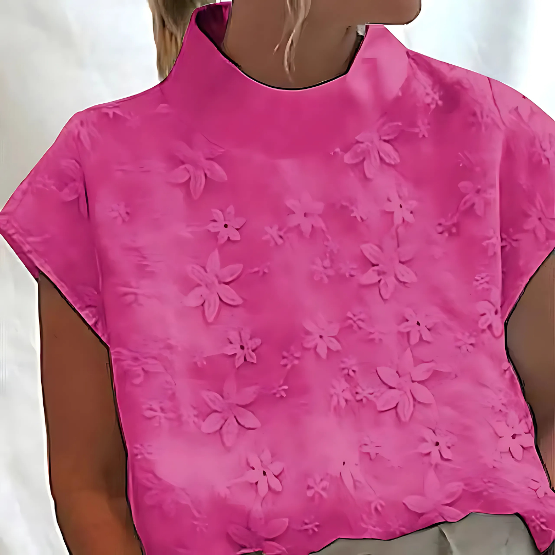 Doutzen | Damenbluse für Damen mit besatz und halblangen Ärmeln
