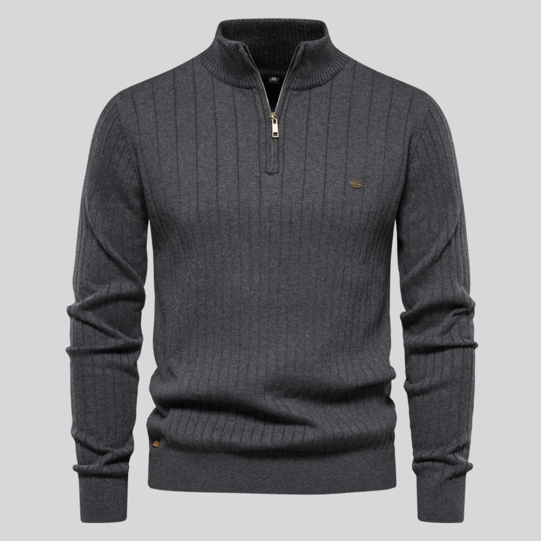 Jonas | Strickpullover für Herren mit Stehkragen und langen Ärmeln