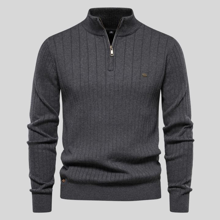 Jonas | Strickpullover für Herren mit Stehkragen und langen Ärmeln