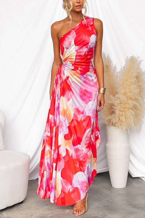 Nina | Faltendes Sommerkleid für Damen mit asymmetrischem Ausschnitt