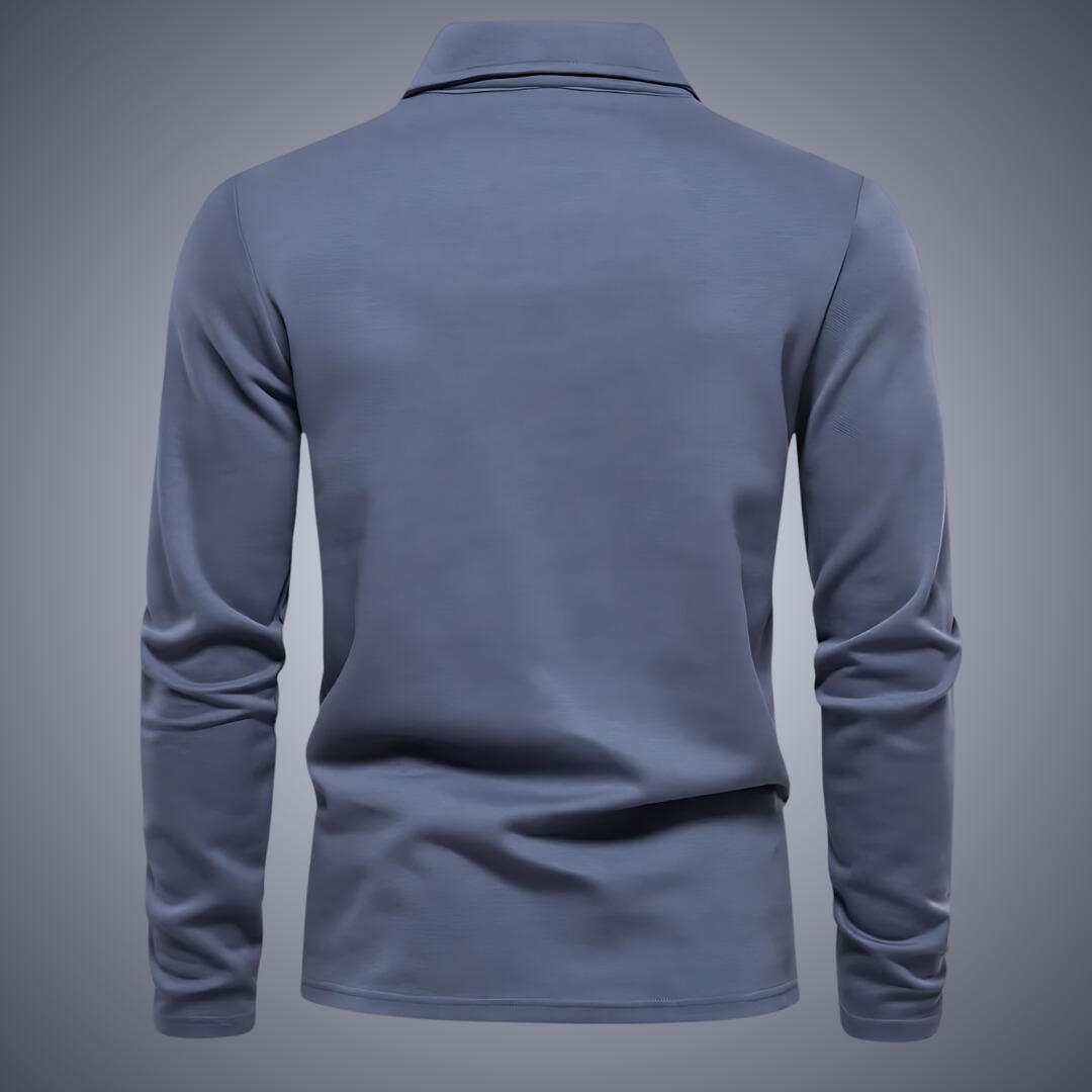 Theo | Casual Polo für Männer Poloshirt für Herren mit langen Ärmeln