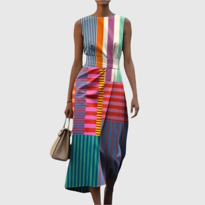 Celine | Elegantes Geometrisches Drapiertes Midikleid für Damen