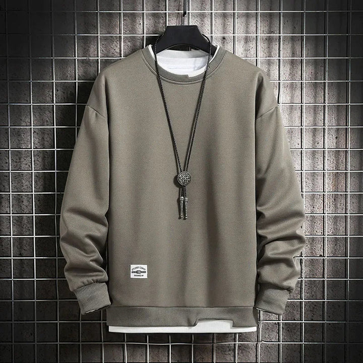 Pegassi | Zwei-Lagen-Pullover für Herren mit Rundhalsausschnitt und langen Ärmeln