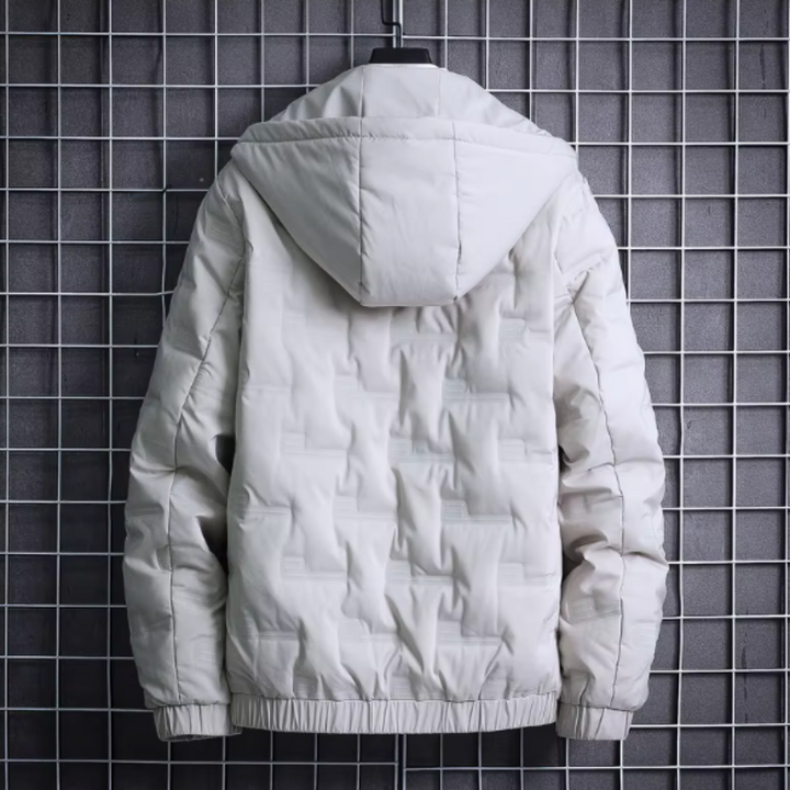 Elegante Herren-Pufferjacke mit Kapuze und langen Ärmeln