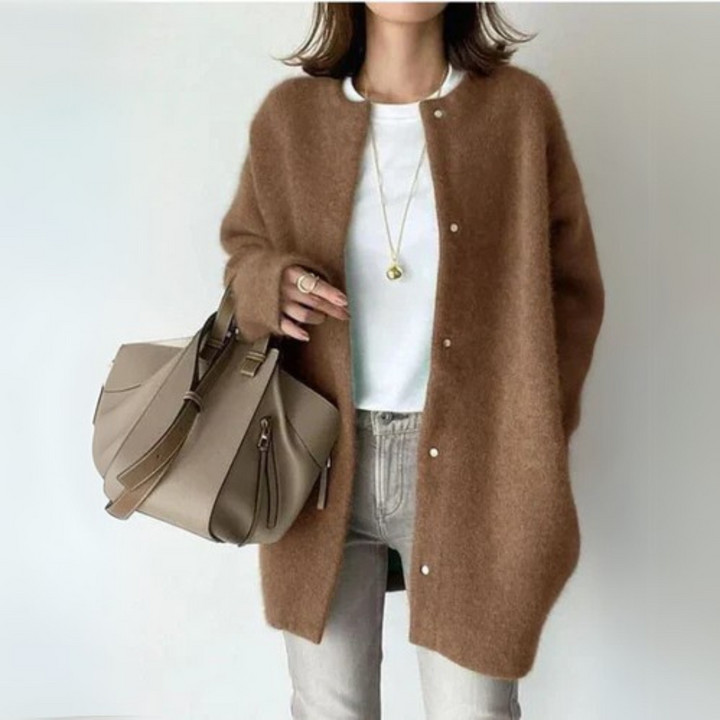 Lilly | Stilvoller Cardigan für Damen mit Rundhalsausschnitt und langen Ärmeln
