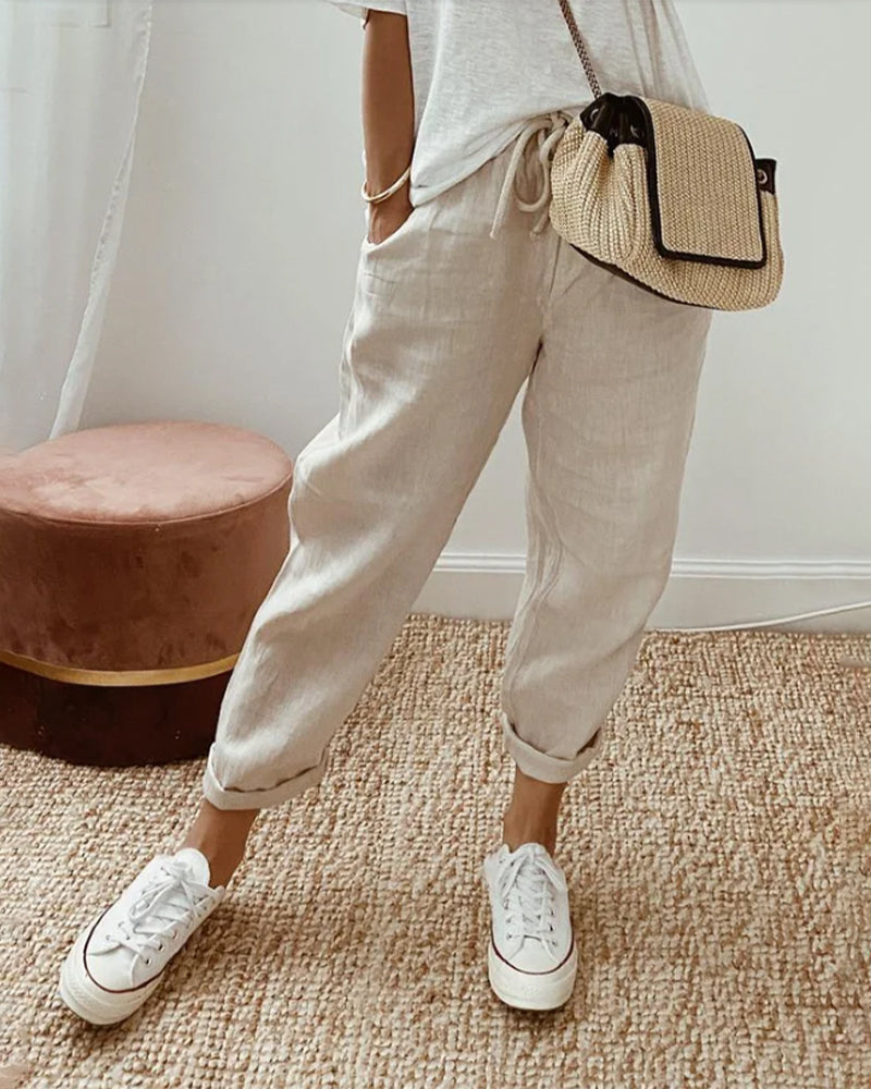 Lotte Luxe Komforthose für Damen mit geradem Bein und hohem Bund