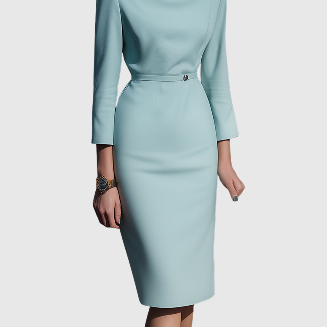 Arielle | Elegantes Drapiertes Midi-Bleistiftkleid für Damen