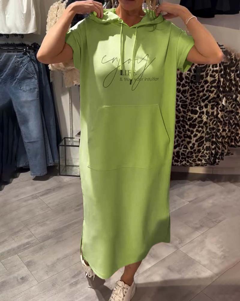 Bridget | Lässiges Hoodie-Midikleid für Damen mit Leoparden-Print und Kapuze