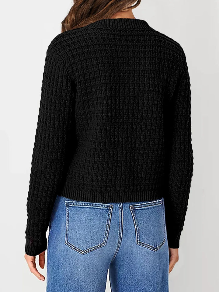 Harper | Strickjacke für Damen mit Knopfleiste und Rundhalsausschnitt