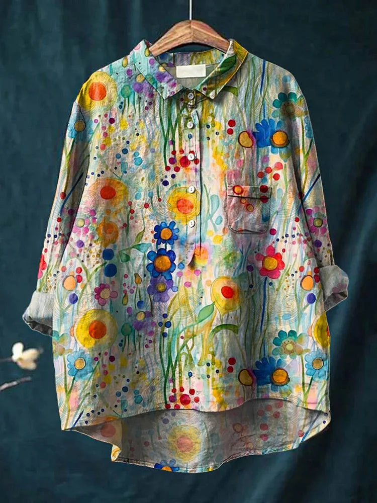 Hippie | Friedenskunst T-Shirt mit langen Ärmeln