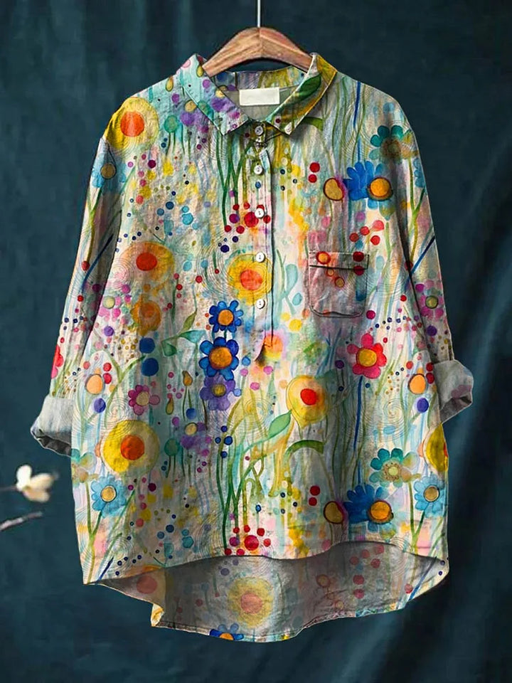 Hippie | Friedenskunst T-Shirt mit langen Ärmeln