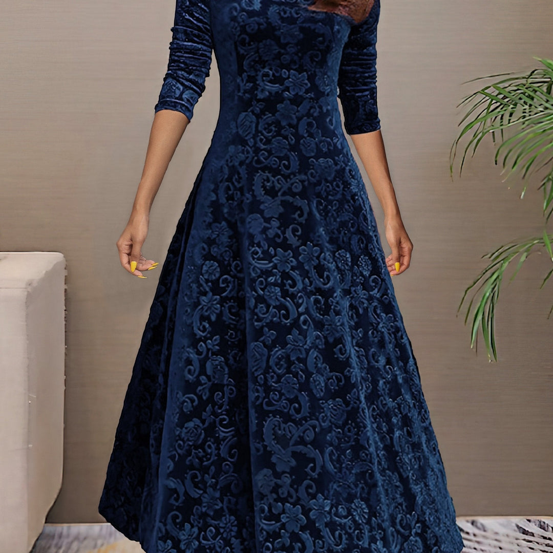 Nancy | s Feiertagskleid für Damen mit Blumenmuster und V-Ausschnitt