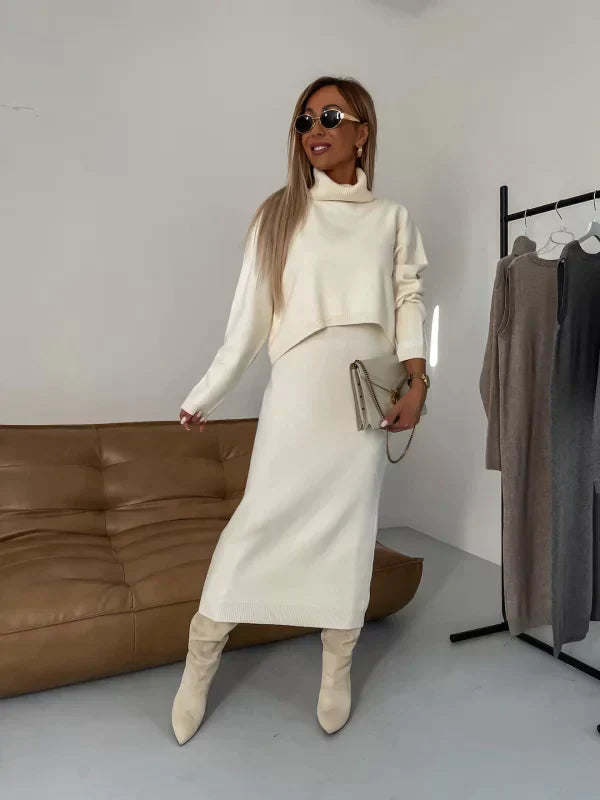 Celeste | Kleid für Damen mit Passendem Rollkragenpullover