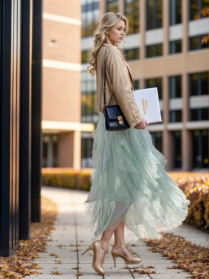 Cecil | Stilvoller Mesh-Layered Tutu-Rock für Damen