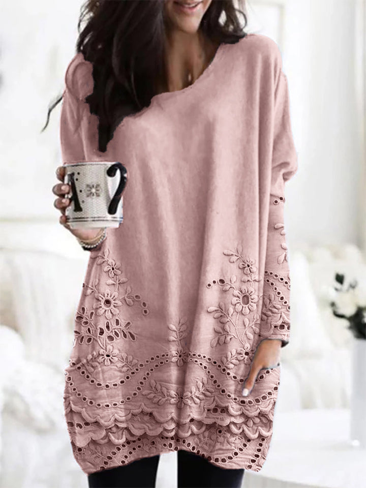 Clarissa | Bedruckter Gemütlicher Pullover mit Blumenmuster und langen Ärmeln